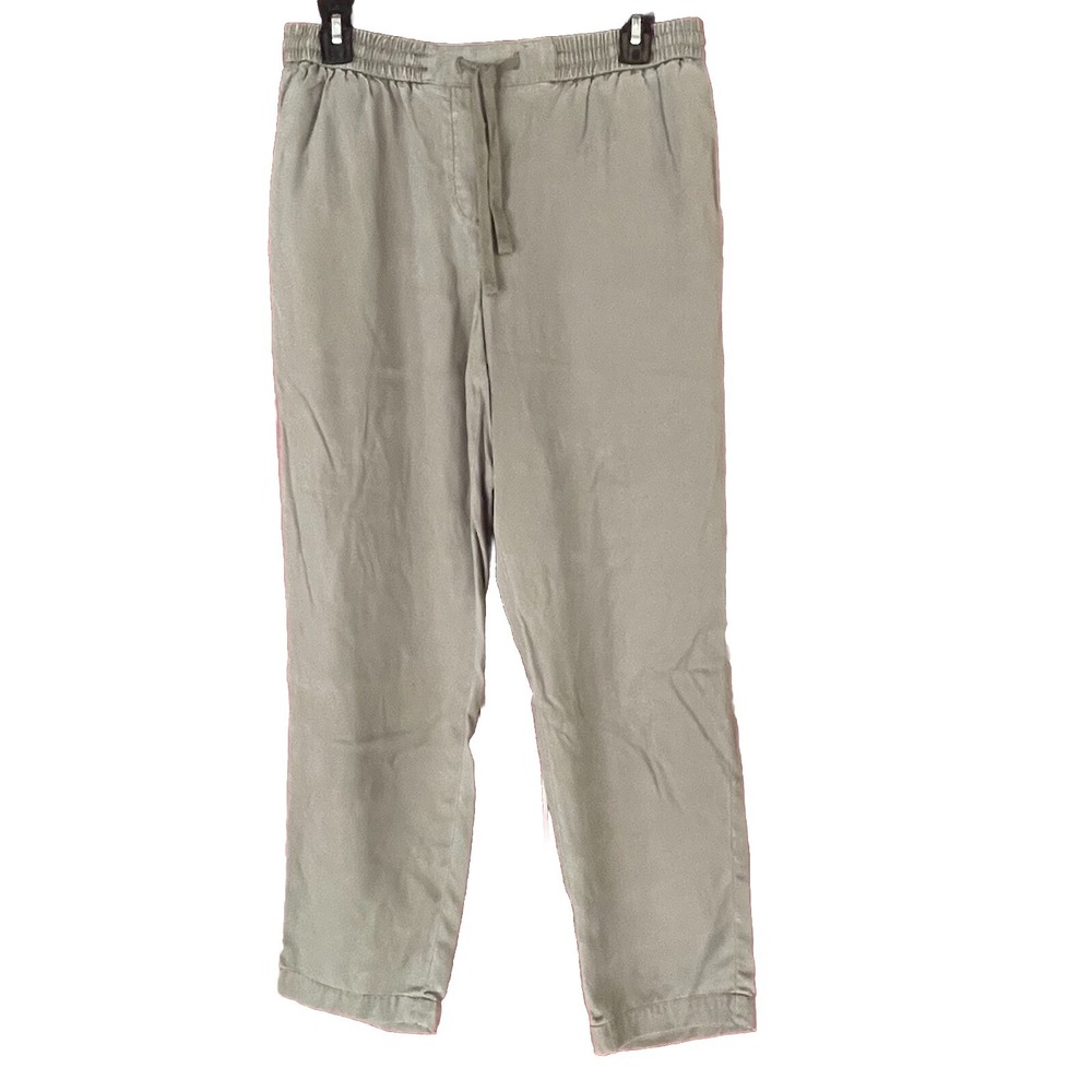 Talbots The Easy Drawstring Pants Size MP Green Lyocell Elastic Waist Athleisure
